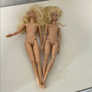 Lot of 2 Genuine Barbie Dolls – Blonde Hair – Made in Indonesia – 2009 & 2015